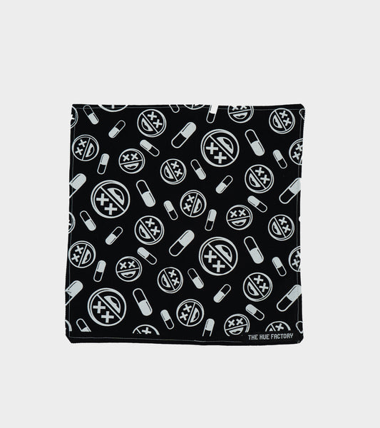 The Hue Hankie - Happy Pills Black/White (B Grade*)