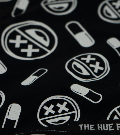 The Hue Hankie - Happy Pills Black/White (B Grade*)