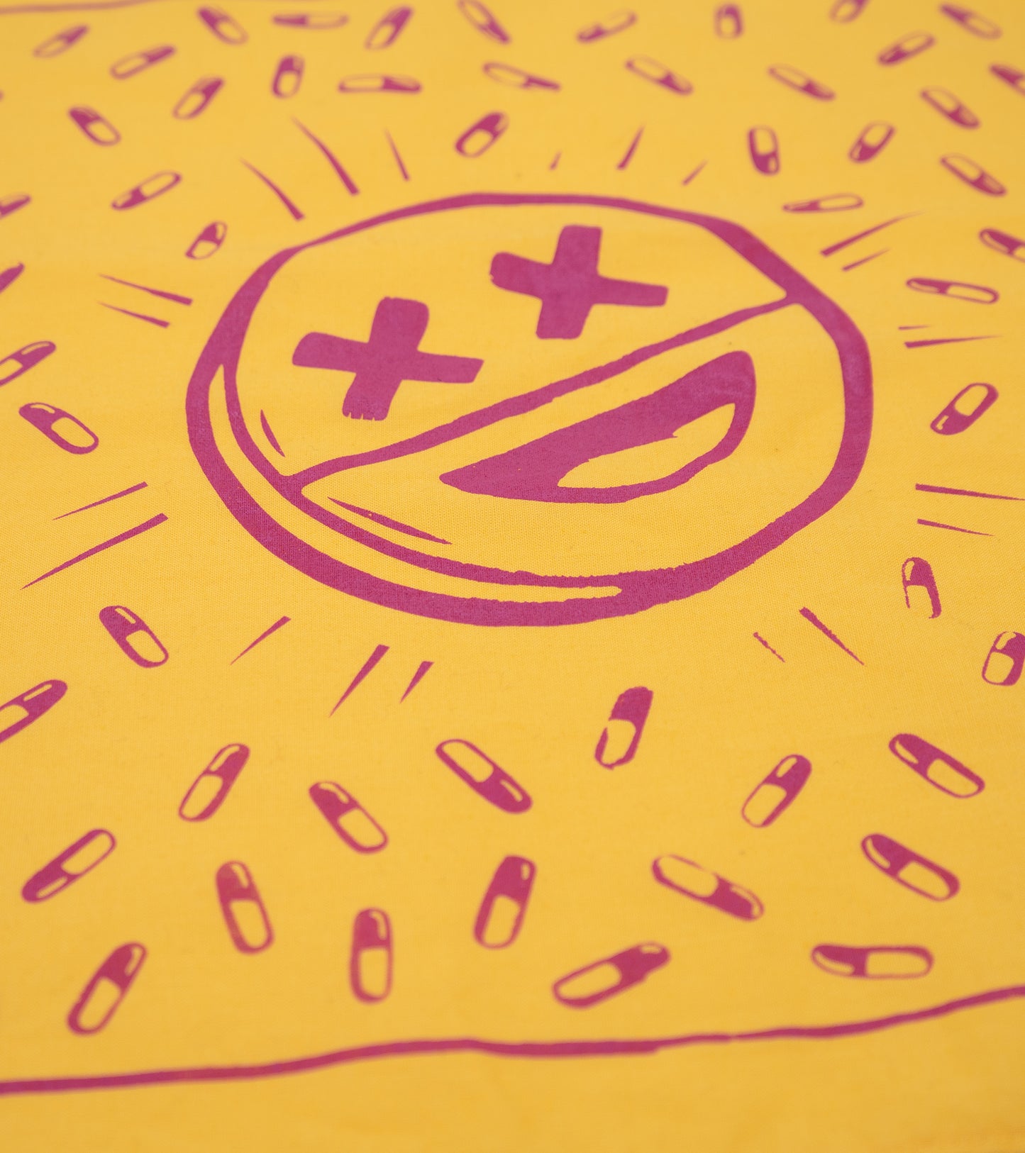 The Hue Hankie XL - Happy Pills Yellow/Pink (B Grade*)