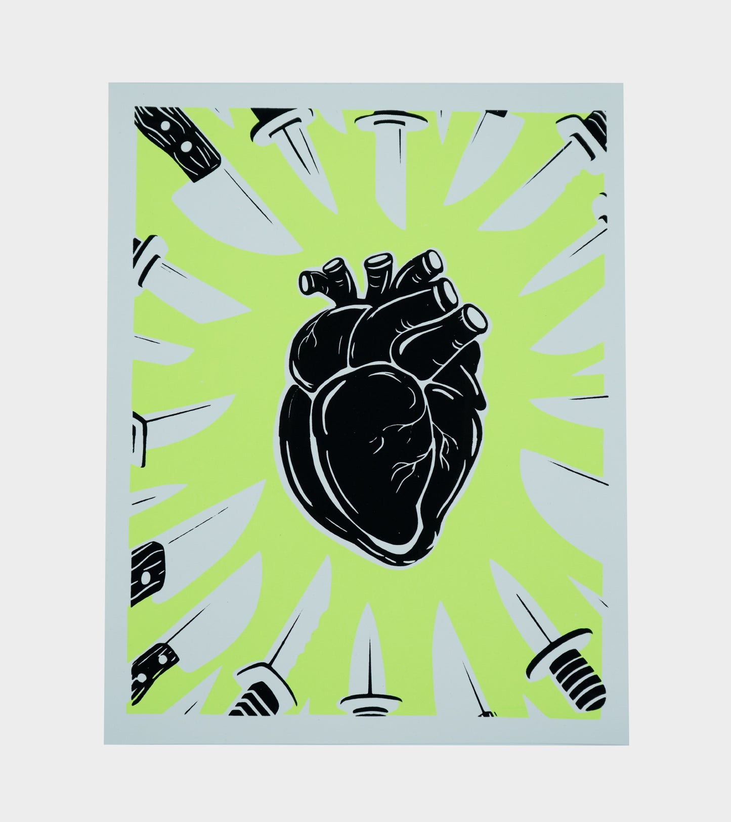 Art Print - The Heart Attack (Neon Green)