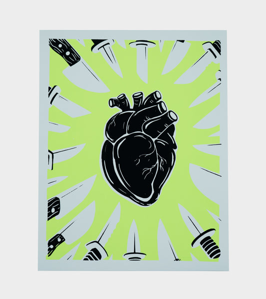 Art Print - The Heart Attack (Neon Green)